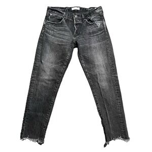 Moussy Vintage Tapered Jeans Black Distressed Japan 025CAC11 Women‎ Sz 28